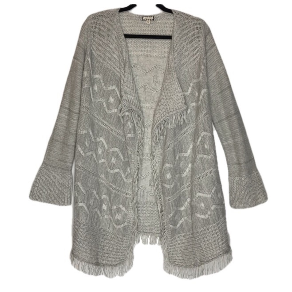 Eyeshadow Cardigan Sweater Fringe Aztec Design‎